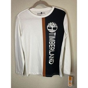 Timberland Stack Logo boys Shirt Long Sleeve large 14-16 new rap hip hop